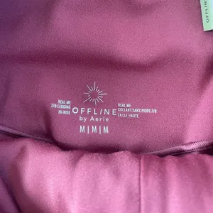 NWT Offline by Aerie real me lace up 7/8 leggings size M red Dusty rose/pink thumbnail 6