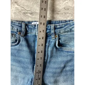 Zara Womens High Rise Straight Leg Jeans Blue Raw Hem Size 2 EUR 34 thumbnail 3
