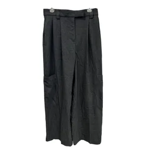 Topshop Gray Wide Leg Pinstripe Pants 6 NWT Trousers High Waisted Professional thumbnail 2