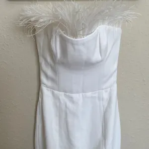 House of CB 'Bianca' White Feather Strapless‎ Dress NWOT size XS thumbnail 4