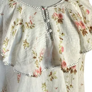 Free People Dainty Ethereal Ruffle Camilla Floral Gauze Blouse Medium Cottage thumbnail 11