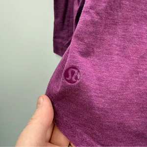 Lululemon Purple Long Sleeve Scoop Neck High Split Hem Shirt‎ Sz S thumbnail 5