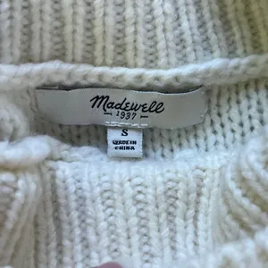Madewell Women's Side Tie Sweater Vest Cream Wool Blend Size S thumbnail 5