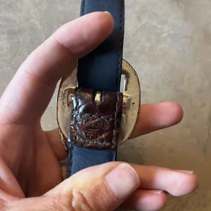 Vintage Brown Leather Belt Bohemian Women’s Size L Brass Buckle India 4002 thumbnail 6