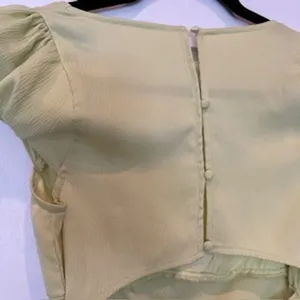 Lush Mini Dress Square Neck Puff Sleeve Cutout Back A-Line Green XS‎ thumbnail 3