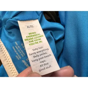 Aerie Real Good Ribbed Scoop Neck Bikini Top Blue/Cream Women’s XL thumbnail 6