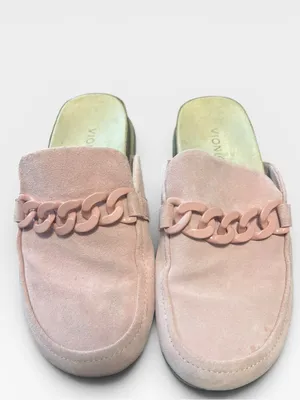 Vionic Georgie Blush Rose Pink Suede Chain Mule Loafers Size 7 Orthotic Comfort thumbnail 8