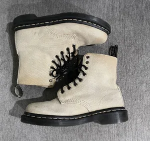 Dr. Martens Page Mix Canvas Combat Boots Size 8 thumbnail 1