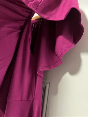 Women’s Off-Shoulder Ruffle Maxi Dress - Magenta Large thumbnail 5