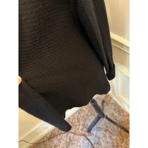 Charter Club Luxury 100% Cashmere Open Front Cardigan Sweater Black Ribbed thumbnail 3