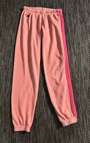 Aviator Nation 5 Stripe Jogger Sweatpant Pink Size XS thumbnail 1