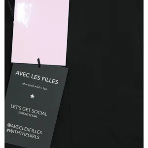 NWT Avec Les Filles Sweetheart Bow Trim Sleeveless Mini Dress Black / Pink 8 thumbnail 7