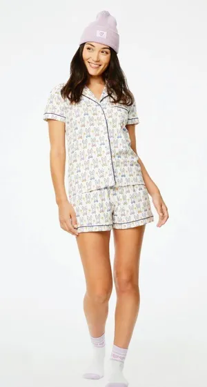 Roller Rabbit Celebration Bunnies Polo Pajama Set XS thumbnail 2