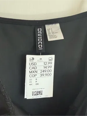 H&M Black Mini Slip Dress thumbnail 3