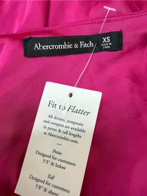 Abercrombie & Fitch Satin One Shoulder Knotted Midi Dress Fuchsia XS NEW $130 thumbnail 15