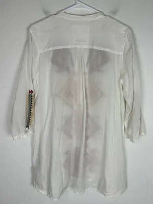 Johnny Was 3J Workshop Embroidered Isadora Tunic Top Women’s Sz L thumbnail 10