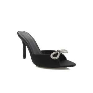 NIB Billini Leilah Bow Heel in Black‎ Satin Sz 7 thumbnail 4