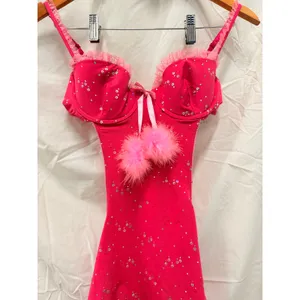 Victoria's Secret Vintage Sexy Little Things Pink Sequin‎ Lingerie Apron Cutouts thumbnail 5
