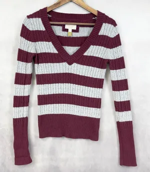 Vintage American Eagle Women Sweater Size L Cable Knit Preppy Y2K 90s Bella Swan thumbnail 1