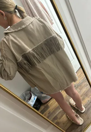TAN Fringe Jacket Size M thumbnail 5
