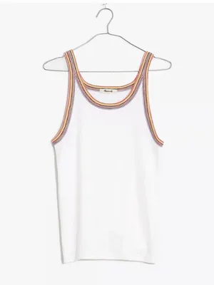 Madewell Rainbow Striped Trim Tank XS thumbnail 4
