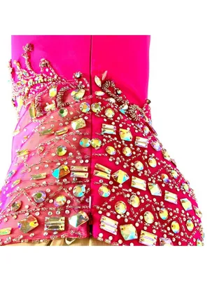 NWT Envious Couture Jeweled One Shoulder Formal Prom Gown 8 Barbiecore Pageant thumbnail 8