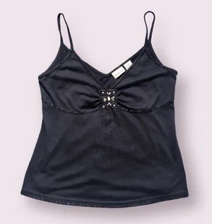 Fashion Bug Vintage Black Tank With Details Y2K thumbnail 1