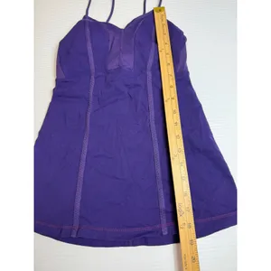 Lululemon Purple Tank Top Built In Bra Yoga Workout Athleisure Size 4‎ thumbnail 2
