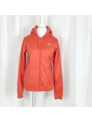 Under Armour Orange Full Zip Hoodie Athletic Sweatshirt‎ Jacket thumbnail 7