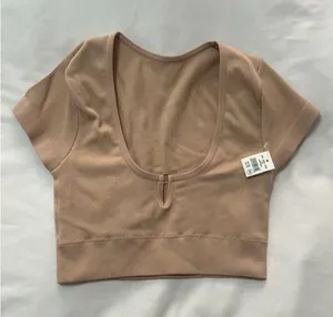 Aerie Tan Cropped Tee  thumbnail 1
