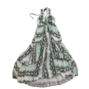 VICI dress Move Like Mamba green snake print crepe hi low maxi sz small‎ thumbnail 3