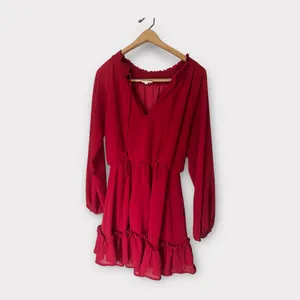 Dee Elly Women's Long‎ Sleeve Ruffle Blouson Dress Size S thumbnail 3