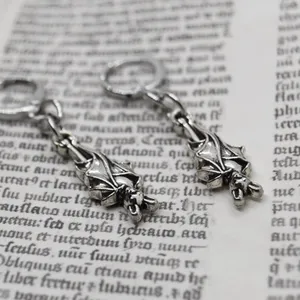 Hanging Bat Earrings Silver thumbnail 2