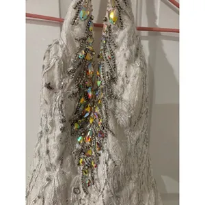Precious Divas White Silver Sequin Crystal‎ Halter Mermaid Pageant Prom Dress 6 thumbnail 3