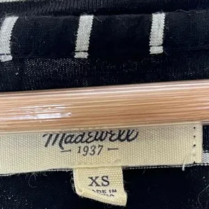 Madewell Women Black White Stripe Midi Stretch Tank Dress Sz XS Viscose Coastal thumbnail 3