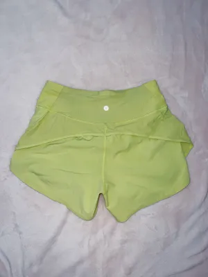 Lululemon Lime Green Speed Up Shorts thumbnail 3