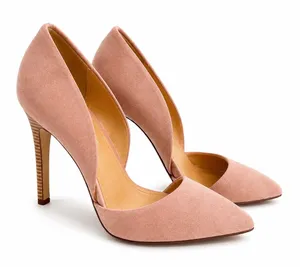 JustFab Blush Suede Clised Toe Pumps thumbnail 1