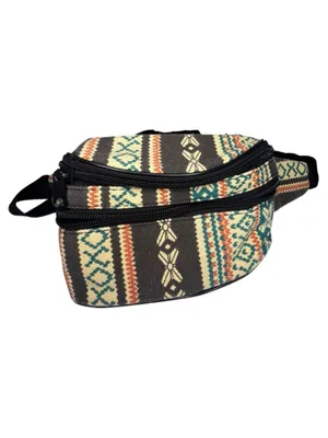 Southwestern Tribal Print Festival Boho Waist Clip On Canvas Fanny Pack thumbnail 2