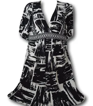 BCBGMaxAzria Women’s Black White Graphic Print Dress Size M thumbnail 1