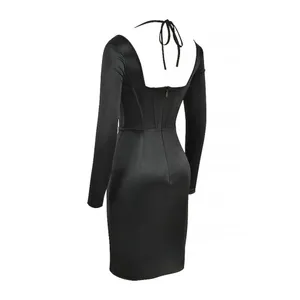 NWT House Of CB Grazia in Black Disco Satin Corset Fitted Mini Dress S Plus Cup thumbnail 4