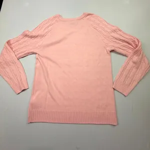 Croft & Barrow The Extra Soft Cable Crew Neck Sweater in Light Pink thumbnail 8