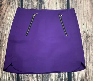 Zara Basic Women's‎ Purple Mini Skirt with Zipper Pockets Size Medium thumbnail 1