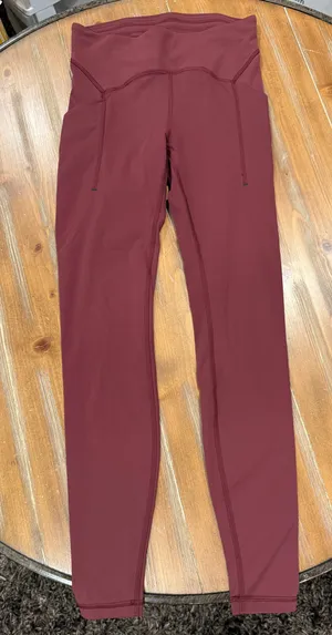 Lululemon Power Thru High-Rise Tight 28" Red Merlot Women's Size 6 Training Gym thumbnail 2