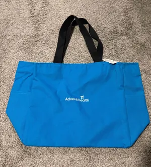 Blue Tote Bag with Black Handles thumbnail 1