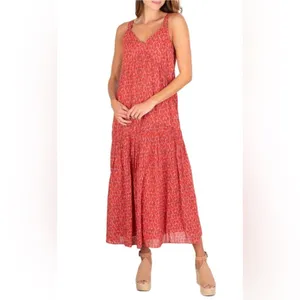 Joie Pink Tiered Maxi Sundress Women’s Size XXL Floral Resort Wear thumbnail 3