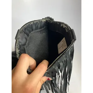 Dingo leather black‎ fringe cowboy boots western women's size 9.5 Festival rodeo thumbnail 8