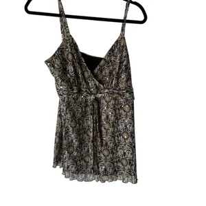 INC International Y2k Concepts Sparkle Babydoll Top‎ L Fairy Grunge Going Out thumbnail 2