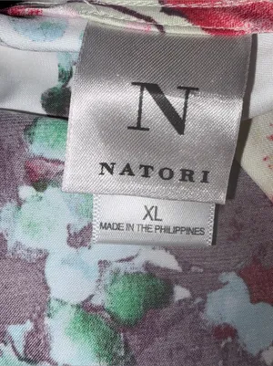 Natori Abstract Floral Satin Cowl Neck Slip Dress Women Sz XL thumbnail 7