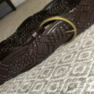 Chunky Brown Braided Leather Belt‎ thumbnail 6