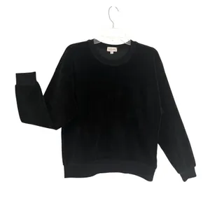 Brixton Sweater Womens Small Black Corduroy Crewneck Pullover Emo Goth Dark thumbnail 11